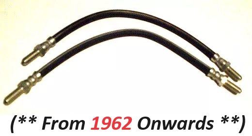 FRONT BRAKE HOSES x2 (Humber Super Snipe) (Ser 4,5,5a) (**From 1962- 68**) 